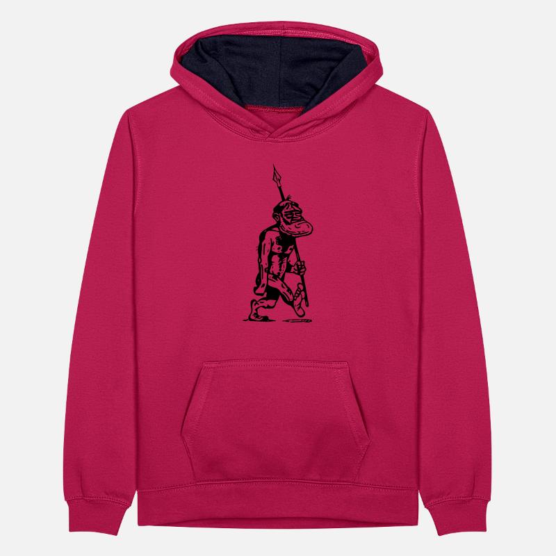 höhlenmensch Vorfahre Menschenaffe Evolution Teenager Kontrast-Hoodie