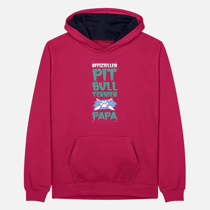 pit dog dad Teenager Contrast Hoodie