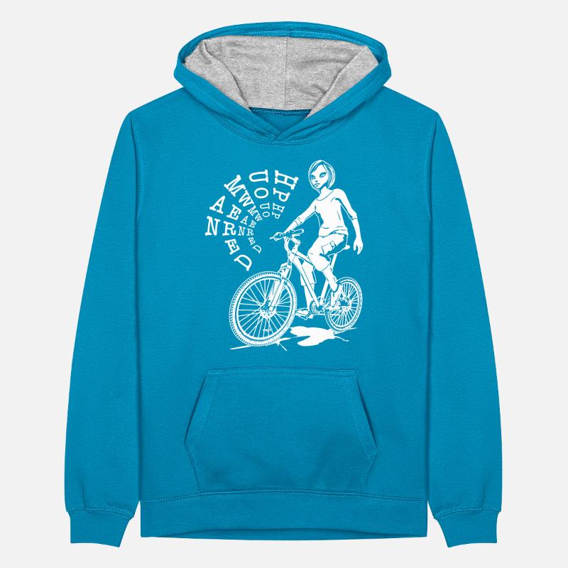 Le cyclisme comme expression de force et de volonté Sweat à capuche contrasté Ado