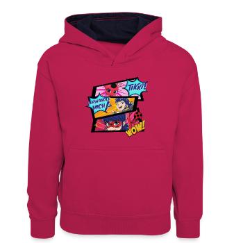 Miraculous Tikki Verwandle Mich - Teenager Kontrast-Hoodie - Pink/Navy - Vorne