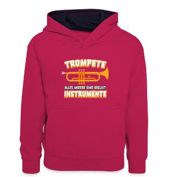Trompete Trompeter Trompeten lustiger Spruch - Teenager Kontrast-Hoodie - Pink/Navy - Vorne