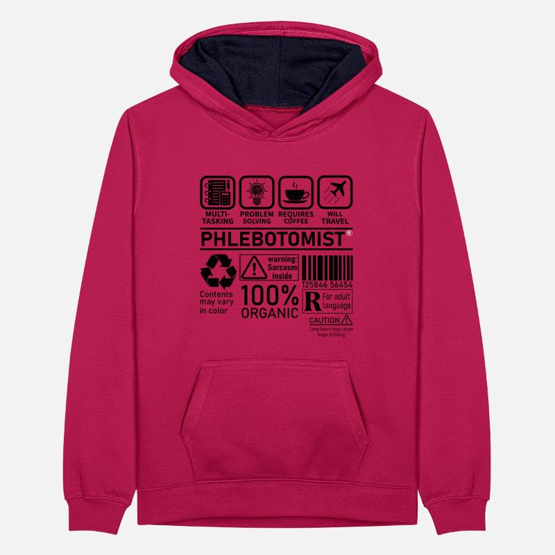 Phlébotomiste multitâche résolution de problèmes Sweat à capuche contrasté Ado