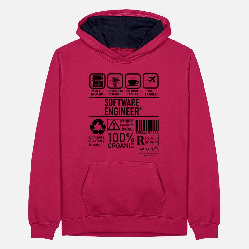 Software Engineer multi tasking problem solving Teenager Kontrast-Hoodie