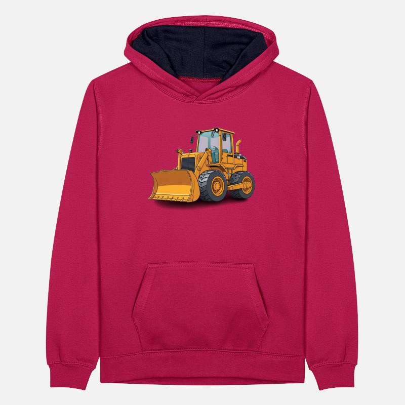 Conception de construction robuste pour bulldozer Sweat à capuche contrasté Ado