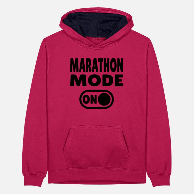Marathon Mode On – Running with passion Teenager Contrast Hoodie