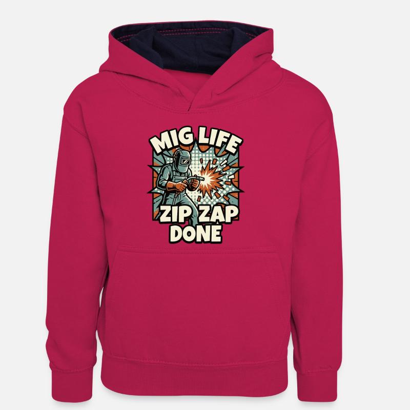 MODE SOUDAGE ZIP ZAP TERMINÉ Disant - Sweat à capuche contrasté Ado - rose/bleu marine