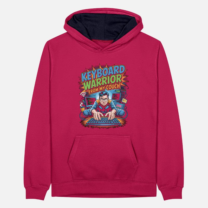 Remote Developer Keyboard Warrior Remote Coder Teenager Kontrast-Hoodie