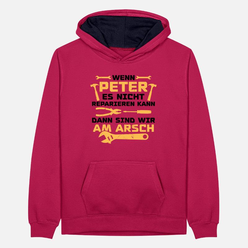 If Peter can't fix it Teenager Contrast Hoodie
