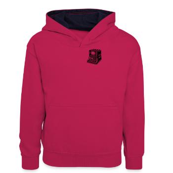 Klassischer Retro-PC - Teenager Kontrast-Hoodie - Pink/Navy - Vorne