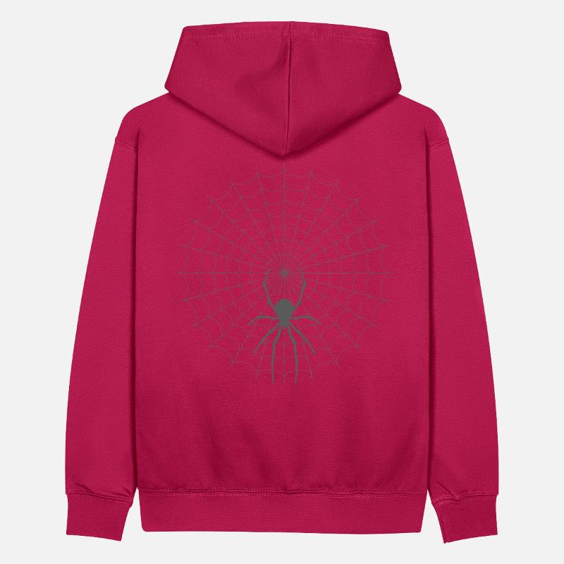 Spider Web Silhouette Teenager Contrast Hoodie