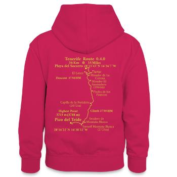 Route 0.4.0 Playa del Socorro - Pico del Teide - Teenager Kontrast-Hoodie - Pink/Navy - Hinten