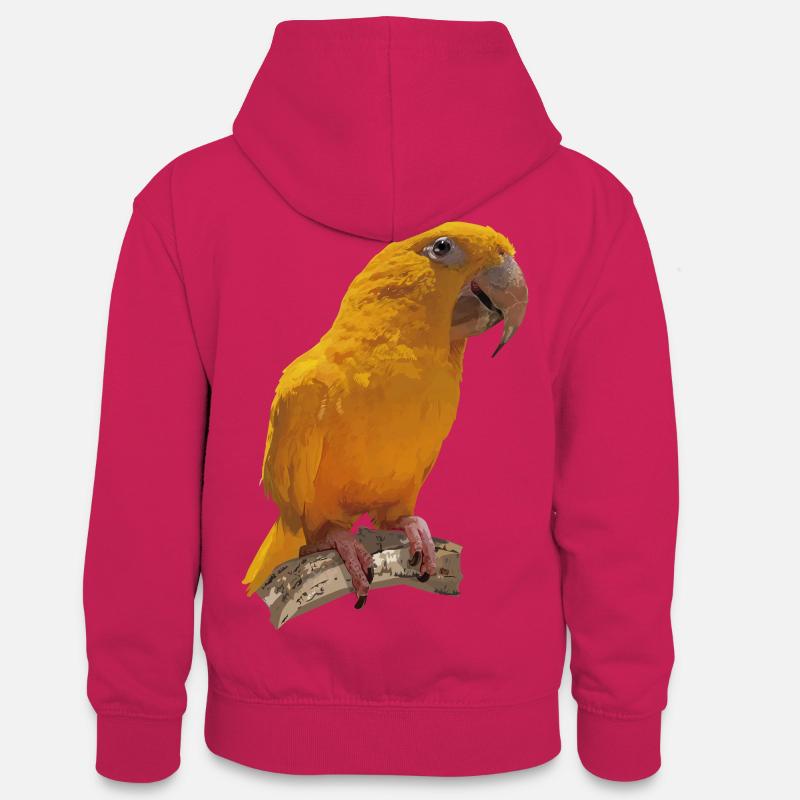 Le perroquet d’or - Sweat à capuche contrasté Ado - rose/bleu marine