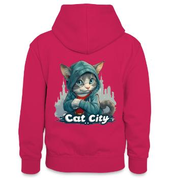 Mode exclusive de Kitten City L’élégance tendance - Sweat à capuche contrasté Ado - rose/bleu marine - Dos