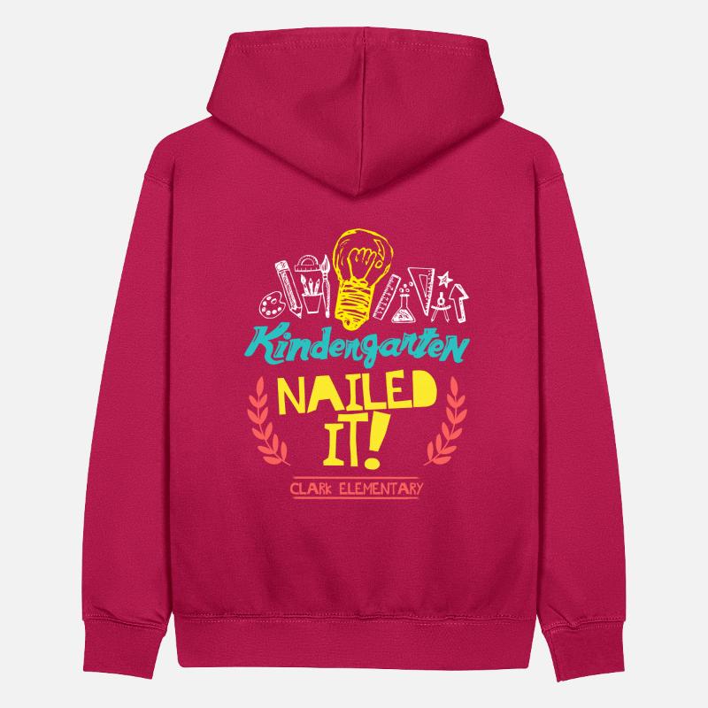 Kindergarten Nailed It Clark Elementary Teenager Contrast Hoodie