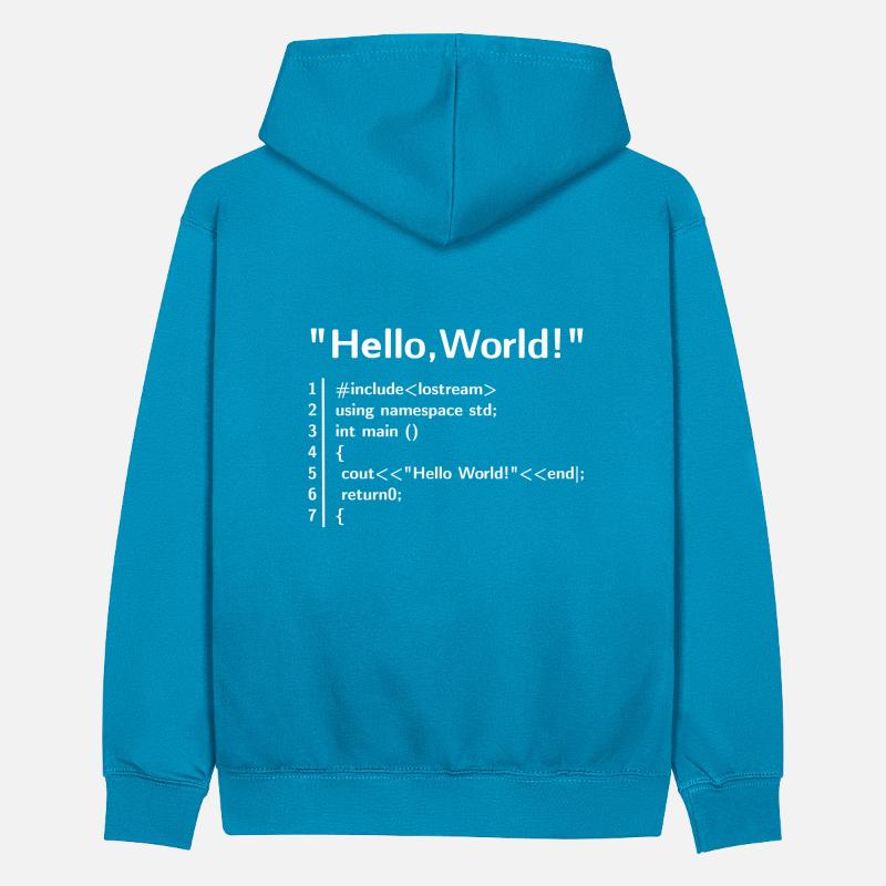 Hello World Program - Programmer T-Shirt Teenager Contrast Hoodie