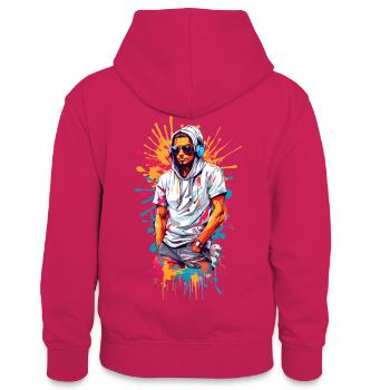 Cool hipsters - Teenager Contrast Hoodie - pink/navy - Back