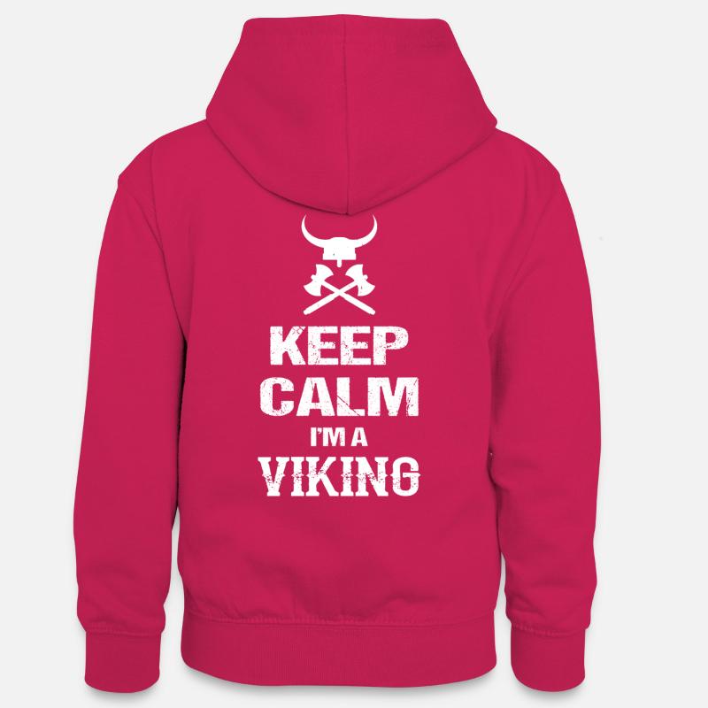 Keep Calm I m A Viking Ich bin ein Wikinger - Teenager Kontrast-Hoodie - Pink/Navy