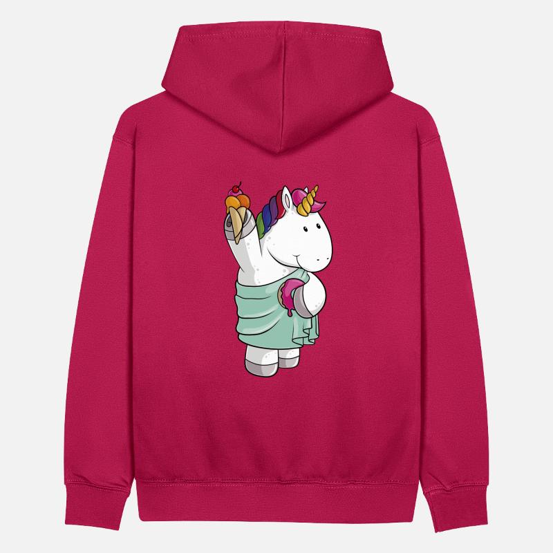 Freiheits Einhorn Comic Teenager Kontrast-Hoodie