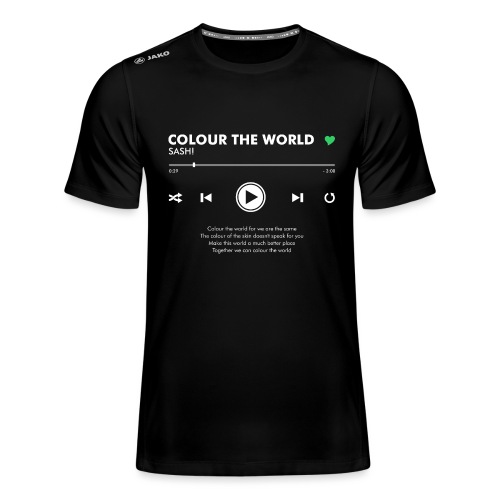 COLOUR THE WORLD - Play Button & Lyrics - JAKO Men's T-Shirt Run 2.0