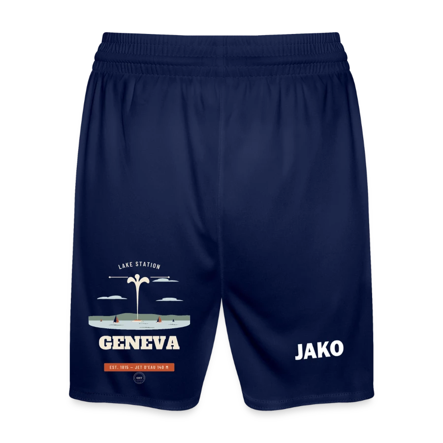 Geneva badge on a jako kids' sports shorts manchester 2.0, marine