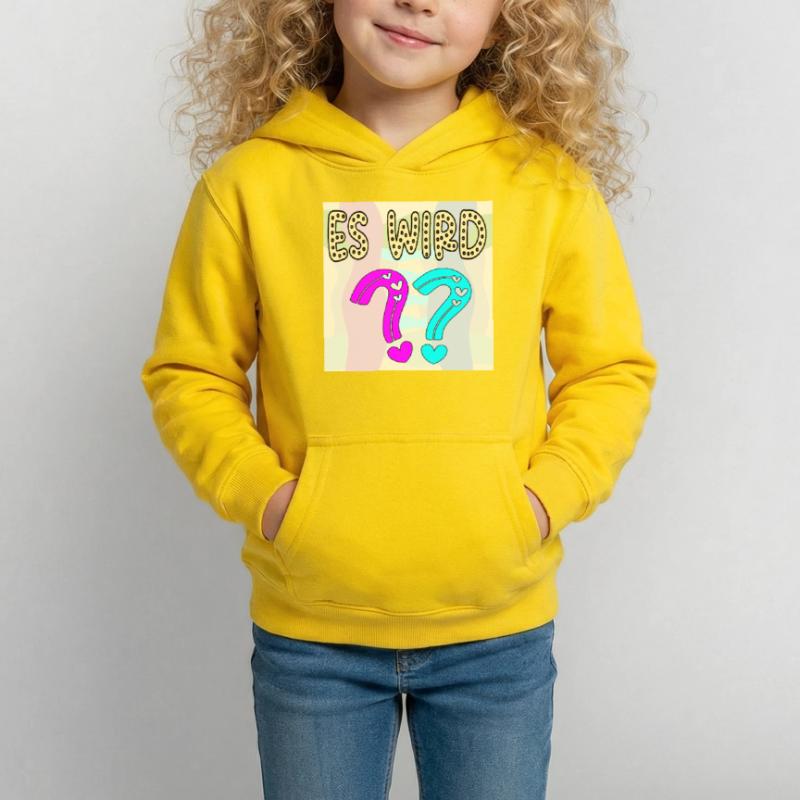 BABYSPRÜCHE - ES WIRD EIN MÄDCHEN ODER JUNGE FRAGE Kinder Hoodie
