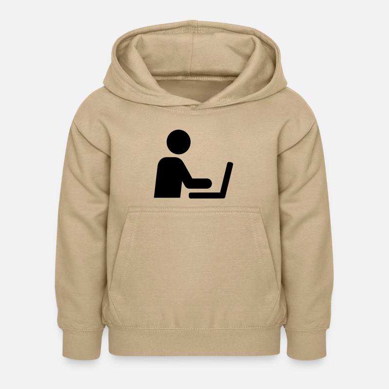 Ordinateur - Sweat à capuche Enfant - jaune sable