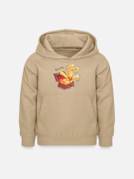 Felix der Hase im Reisekoffer - Kinder Hoodie - Sand