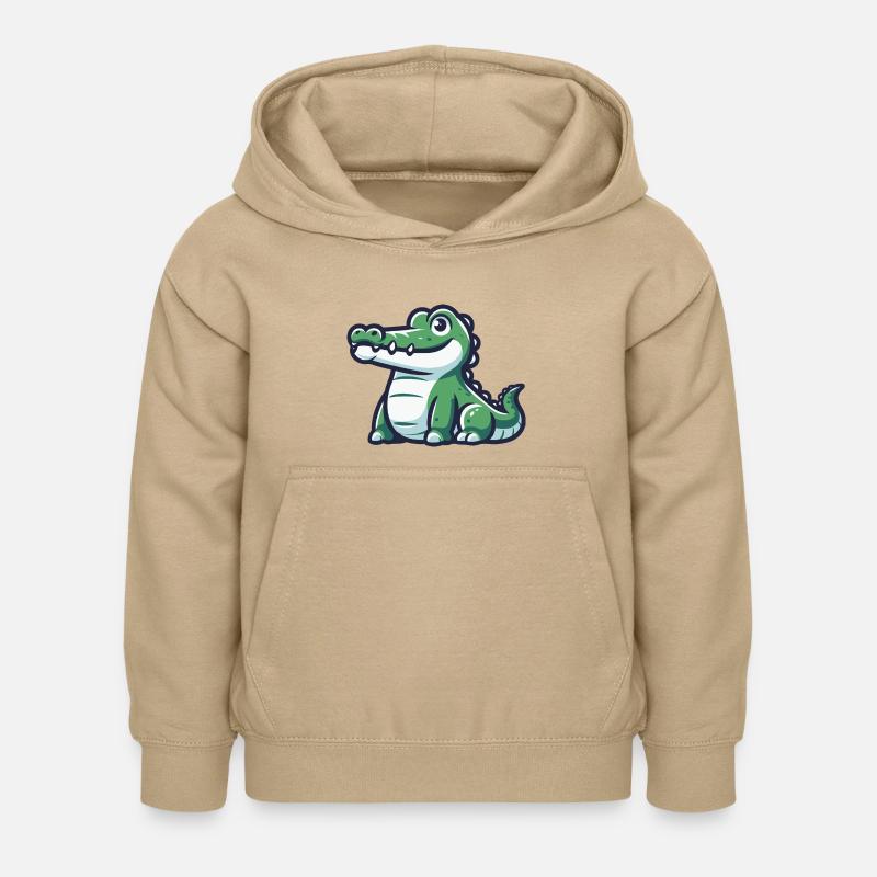 Crocodile amical d’une aventure tropicale - Sweat à capuche Enfant - jaune sable