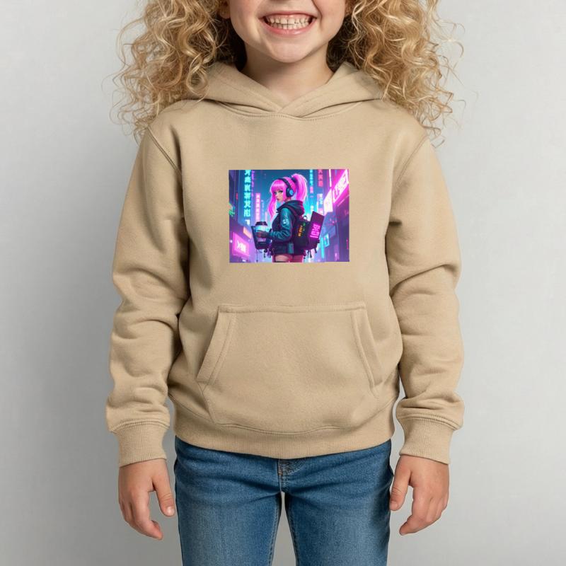 Cyber DJ Coder – Beats, Bytes & Blinks Kinder Hoodie
