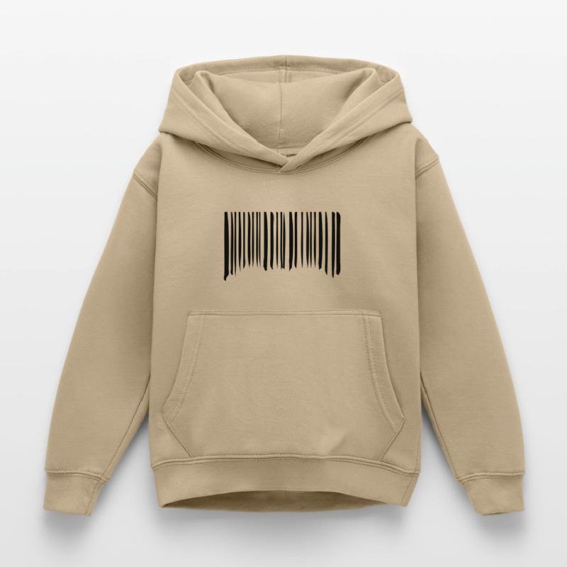 Barcode Strokes Lines Scribbled Barcode Scan Kids Hoodie