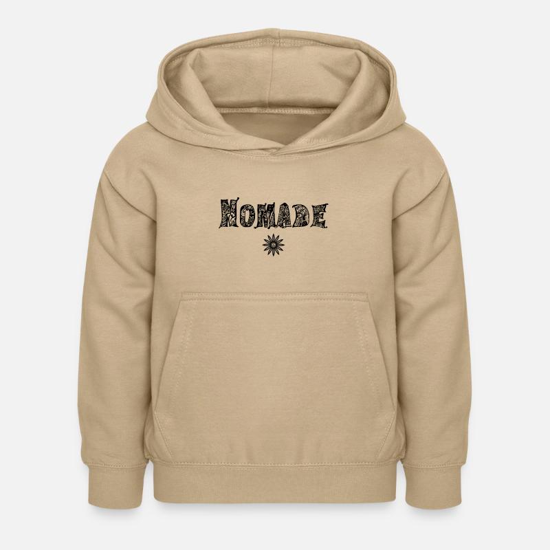 Nomade (en noir) - Sweat à capuche Enfant - jaune sable
