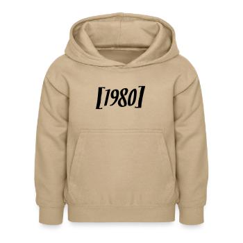 1980 - Kinder Hoodie - Sand - Vorne - AI Model Kid Female (0cm)