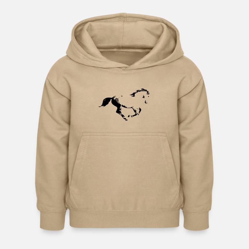 cheval - Sweat à capuche Enfant - jaune sable