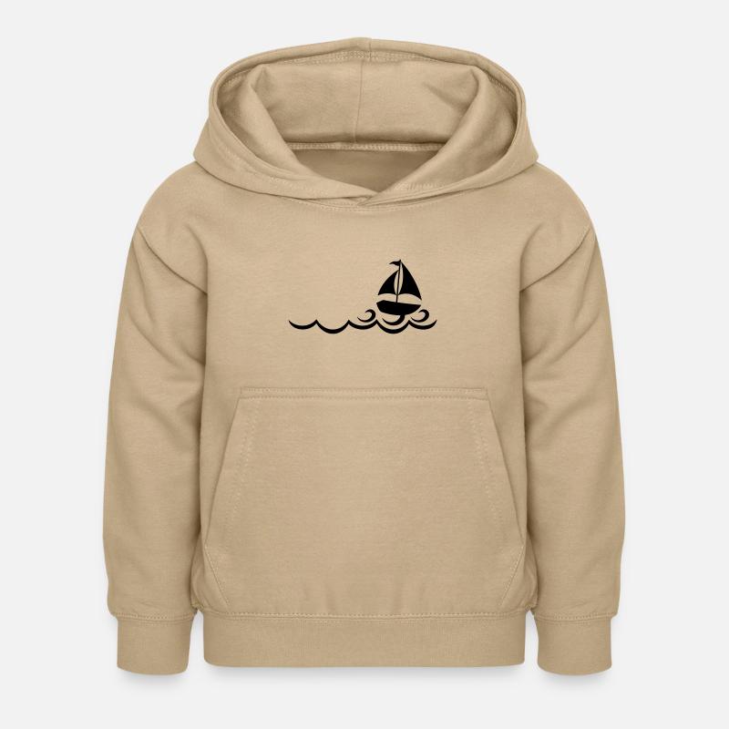 Voilier sur Vagues - Sweat à capuche Enfant - jaune sable