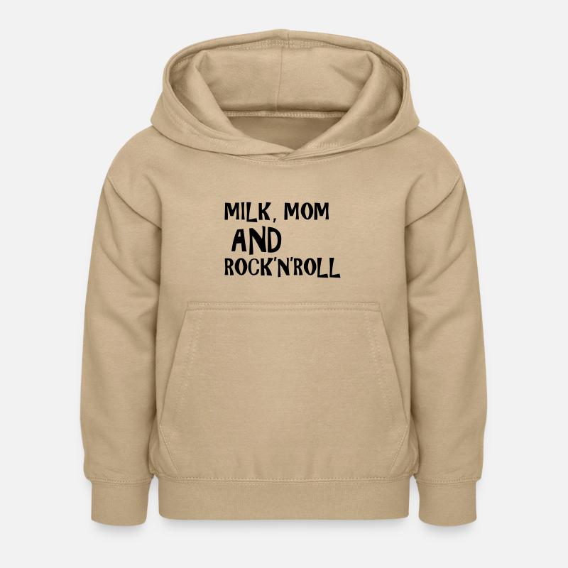 Milk, Mom and Rock 'N' Roll - Felpa con cappuccio per bambini - sabbia