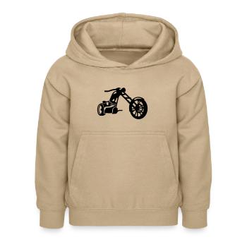 Motorrad - Kinder Hoodie - Sand - Vorne - AI Model Kid Female (0cm)