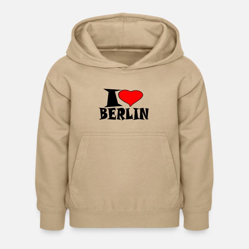 Berlin - J'aime Berlin - Sweat à capuche Enfant - jaune sable