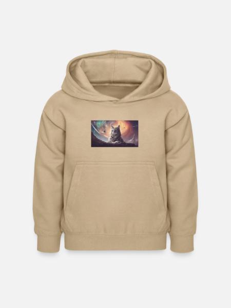 Space Cat - Kinder Hoodie - Sand