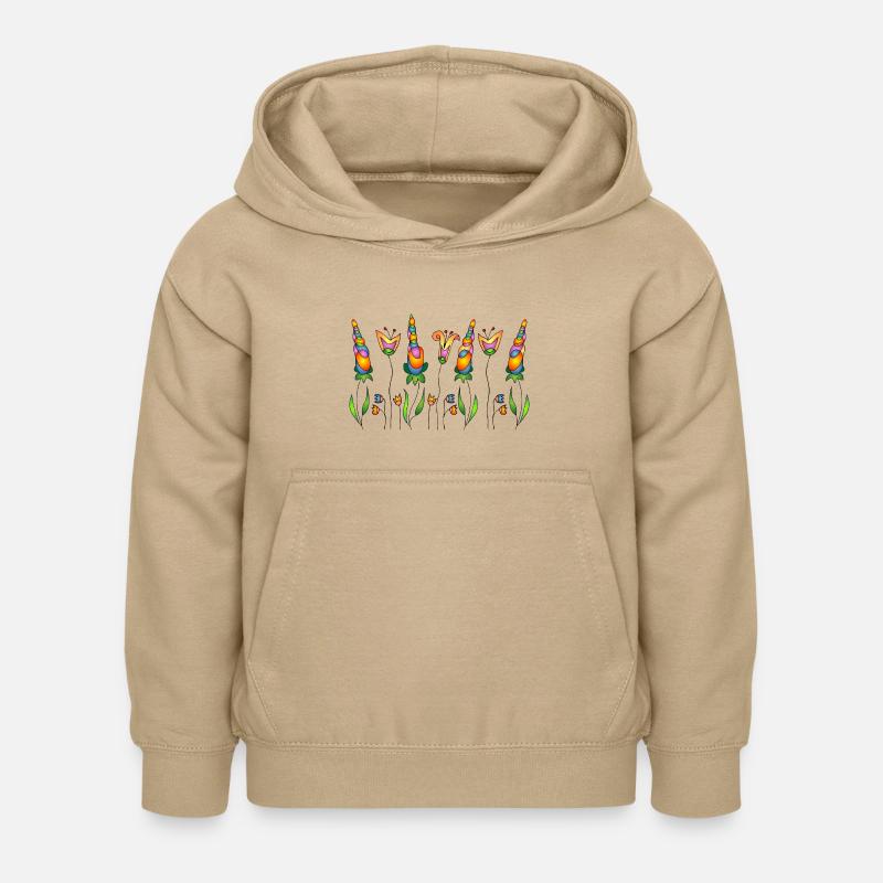 Fleur - Sweat à capuche Enfant - jaune sable