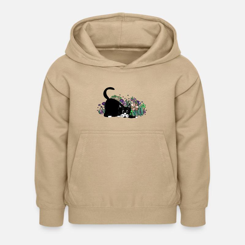 Chat - Sweat à capuche Enfant - jaune sable
