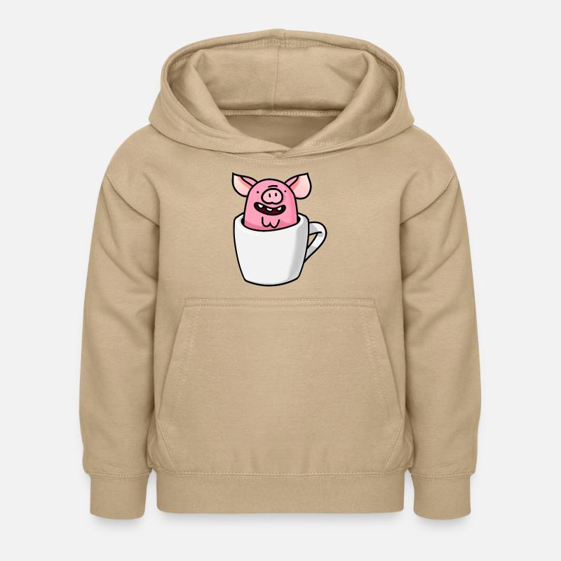 Coupe Cochon - Sweat à capuche Enfant - jaune sable