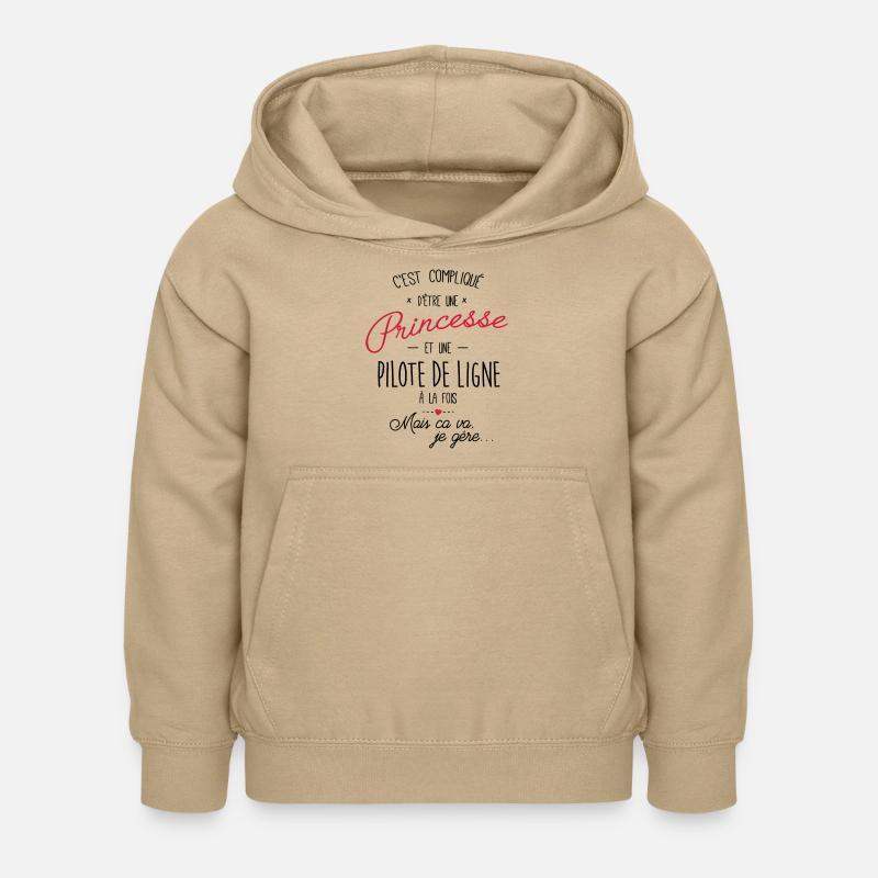 Princesse et Pilote de ligne - Sweat à capuche Enfant - jaune sable
