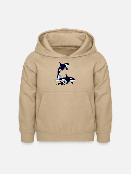 Killer Whale Family - Kinder Hoodie - Sand