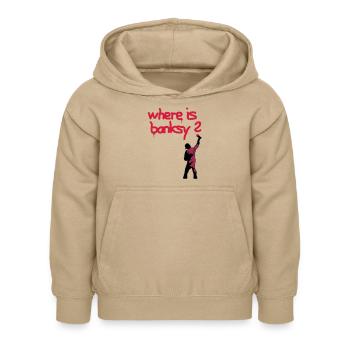 where is banksy - Kinder Hoodie - Sand - Vorne - AI Model Kid Female (0cm)