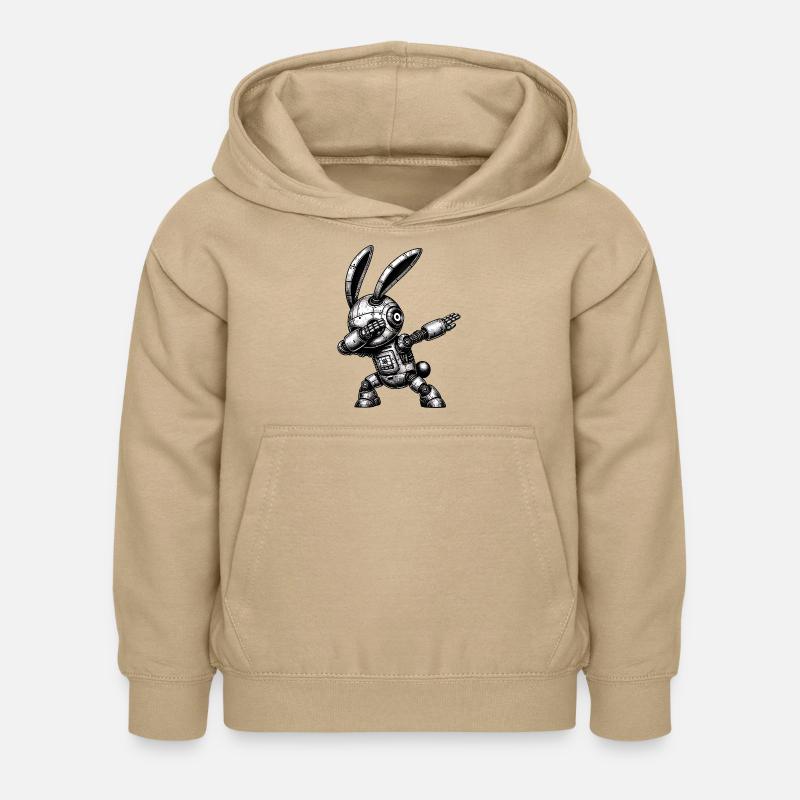 Dabbing Robot Bunny - Sweat à capuche Enfant - jaune sable