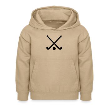 Feldhockey Symbol - Kinder Hoodie - Sand - Vorne - AI Model Kid Female (0cm)