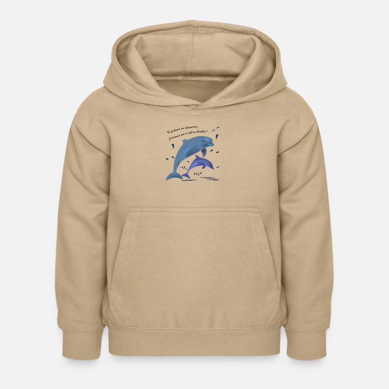 dauphins, citation - Sweat à capuche Enfant - jaune sable