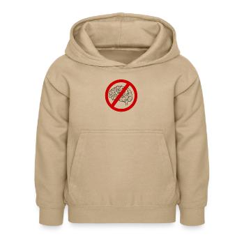 Gehirn verboten (Denken verboten) Verbotszeichen - Kinder Hoodie - Sand - Vorne - AI Model Kid Female (0cm)