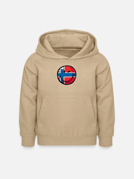 Smiley Flag Norway - Kinder Hoodie - Sand