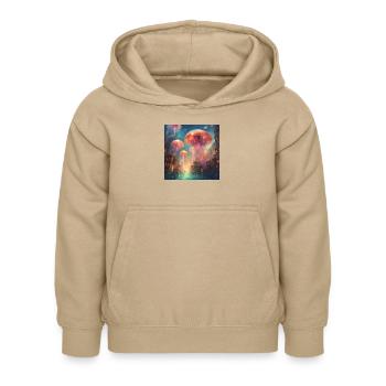 Leuchtende Qualle - Kinder Hoodie - Sand - Vorne - AI Model Kid Female (0cm)